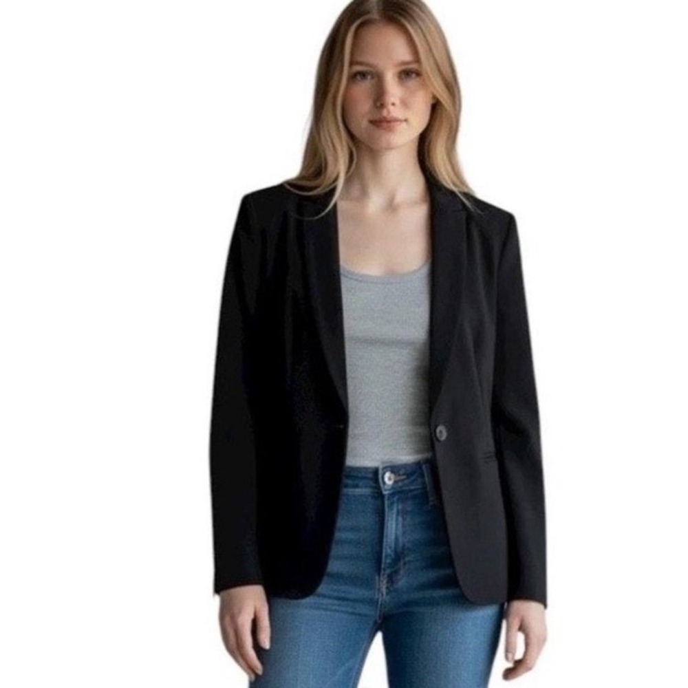 J.Crew Parke Bi-Stretch Wool Blend Blazer Black Sz 4 Single Button Professional